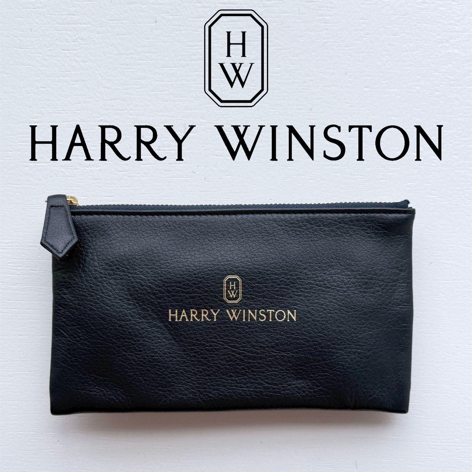 HARRY WINSTON ❤️ ハリーウィンストン 本革 ブライダル プレシャスギフト ポーチ 世界希少 非売品 直営店 VIP顧客向け エメラルドカット ジュエリーケース 時計ケース ミニクラッチ