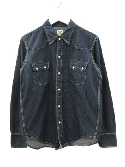 TCBジーンズ TCB JEANS デニムウエスタンシャツ 長袖シャツ RANCHMAN ネイビー