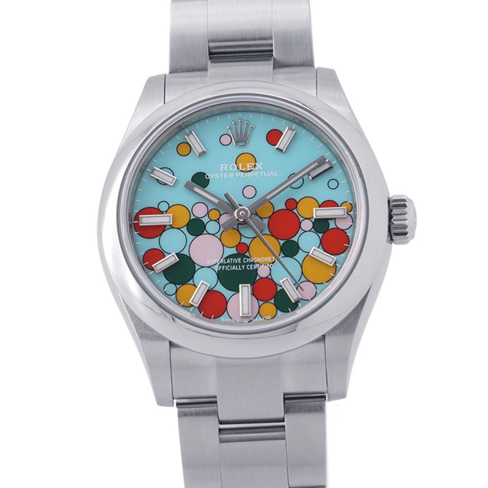 ロレックス オイスターパーペチュアル31 ランダムシリアル ルーレット 277200 ROLEX 腕時計 ターコイズブルー文字盤 セレブレーション 726,495円