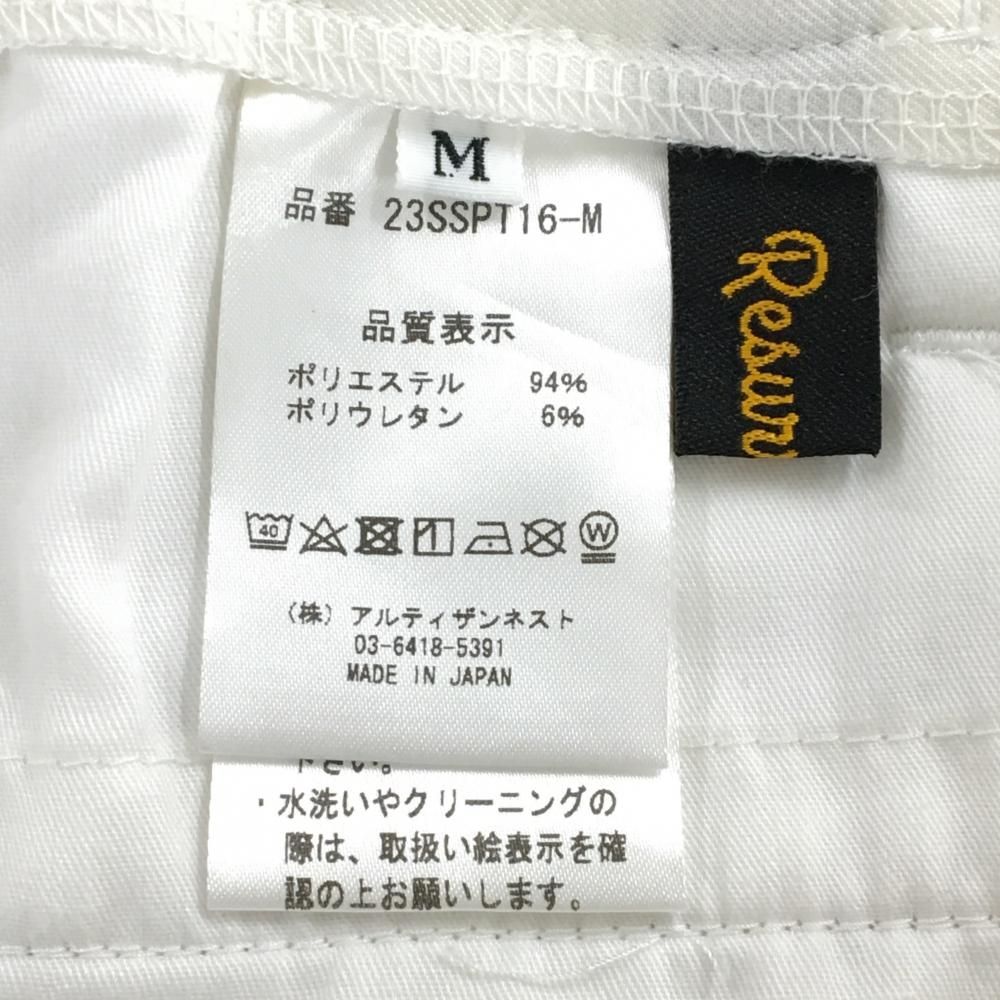 美品】レザレクション ハーフパンツ 白×オレンジ系 総柄 メンズ M 