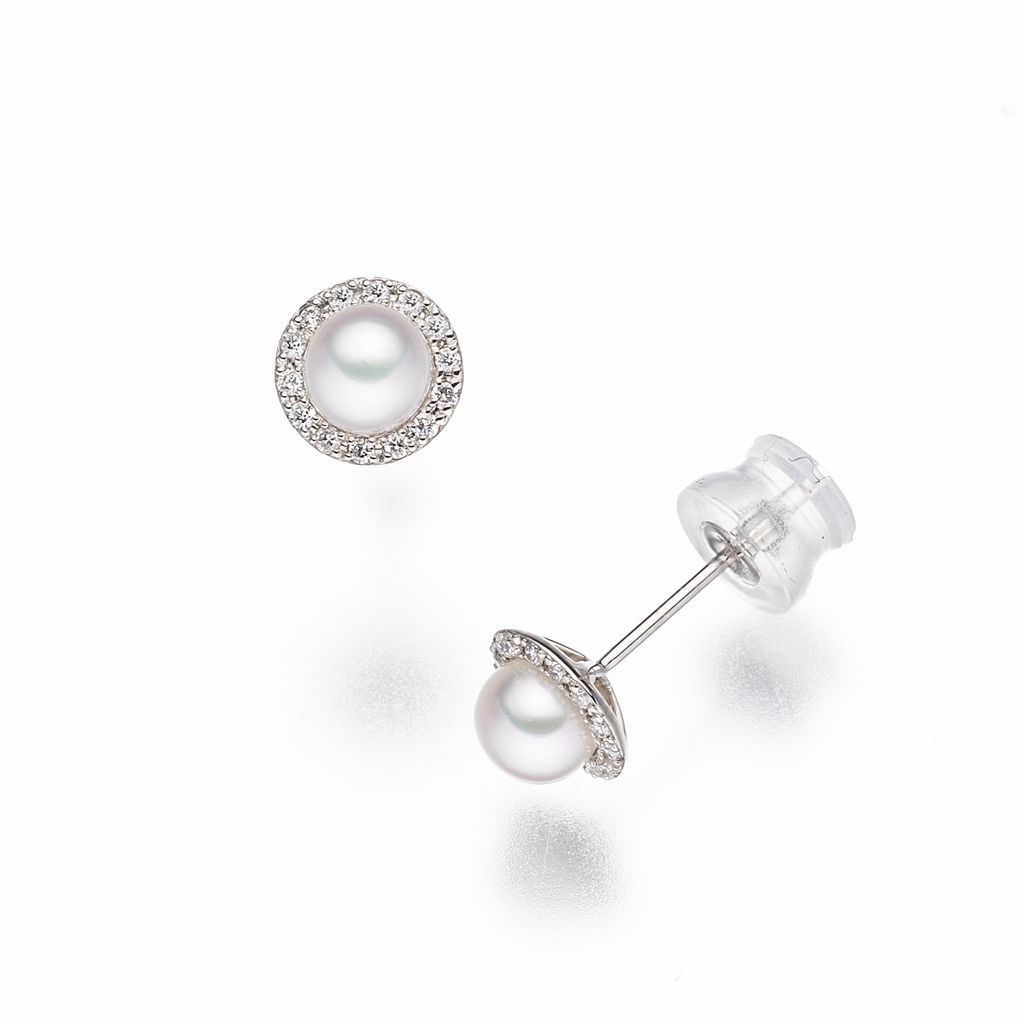 アコヤパールピアス 4.5mm D 0.08ct 真珠 パール 冠婚葬祭 ギフト