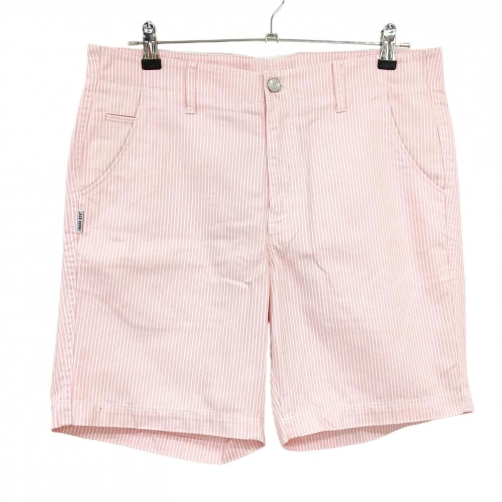美品】ジャックバニー ハーフパンツ ピンク×白 ストライプ 総柄 メンズ