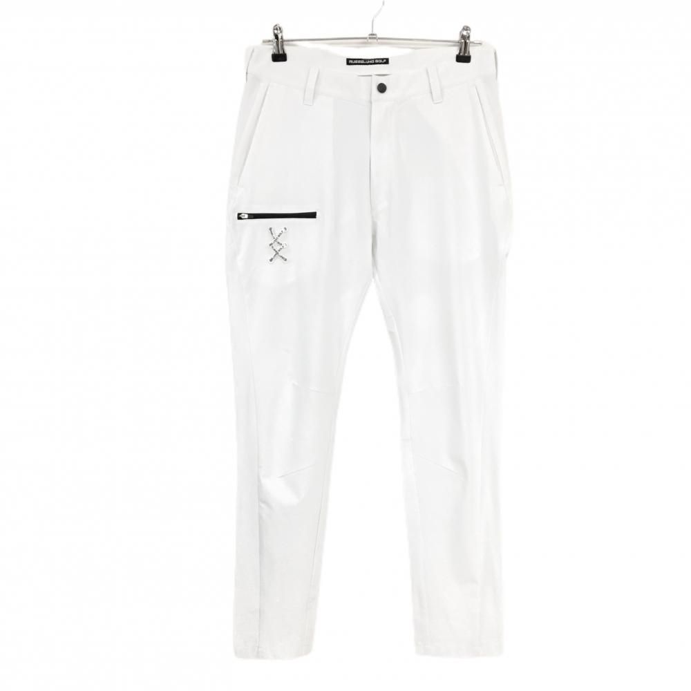美品】ラッセルノゴルフ パンツ 白 ルチャ ストレッチ 薄手 メンズ 4(L