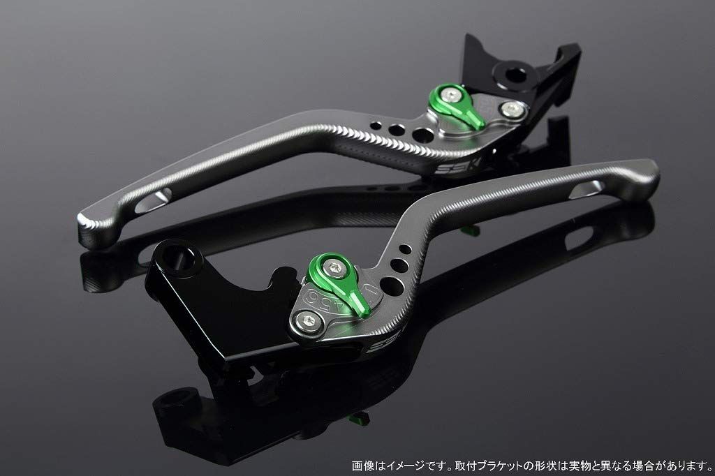新品 SSK スピードラ アジャストレバーセット 3Dロング レバー本体カラー:マットチタン アジャスターカラー:マットグリーン SUZUKI GSX-S125/GSX-R125 2017-2019