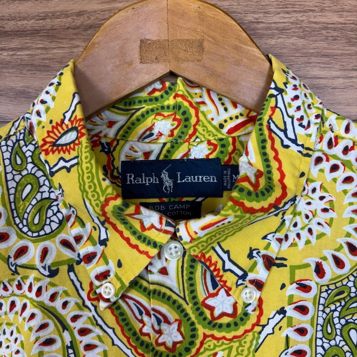 90s Ralph Lauren BOB CAMP ラルフローレン ペイズリー柄 ボタンダウン 半袖シャツ サイズ メンズ M 90年代 VINTAGE 古着 r26060447