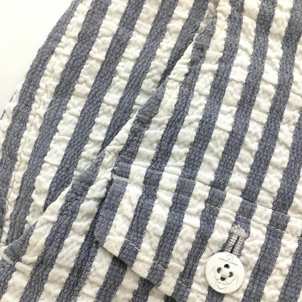 超美品】パーリーゲイツ ショートパンツ 白×ネイビー ストライプ