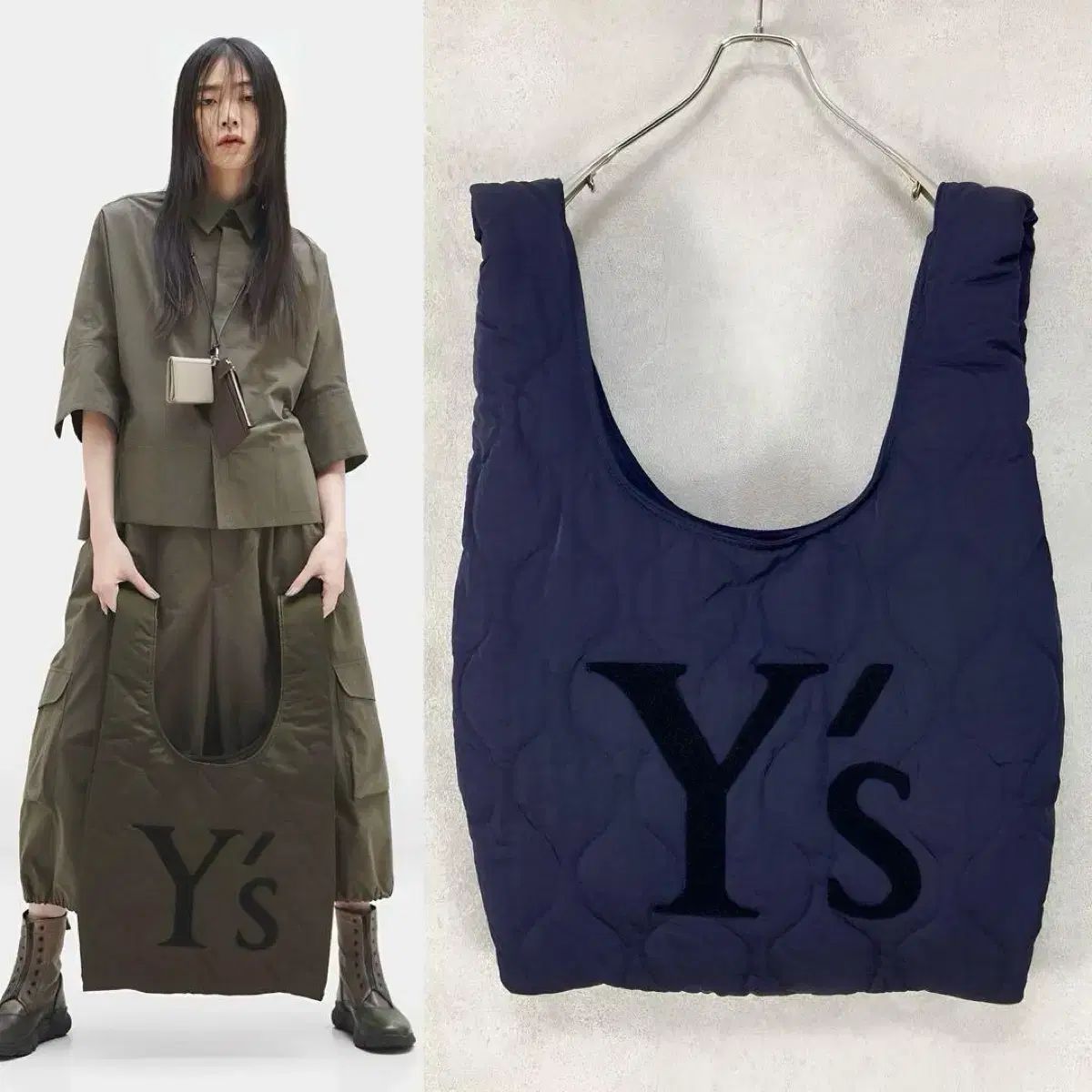 Y's ワイズ 22PRE NYLON TWILL QUILT BAG ネイビー
