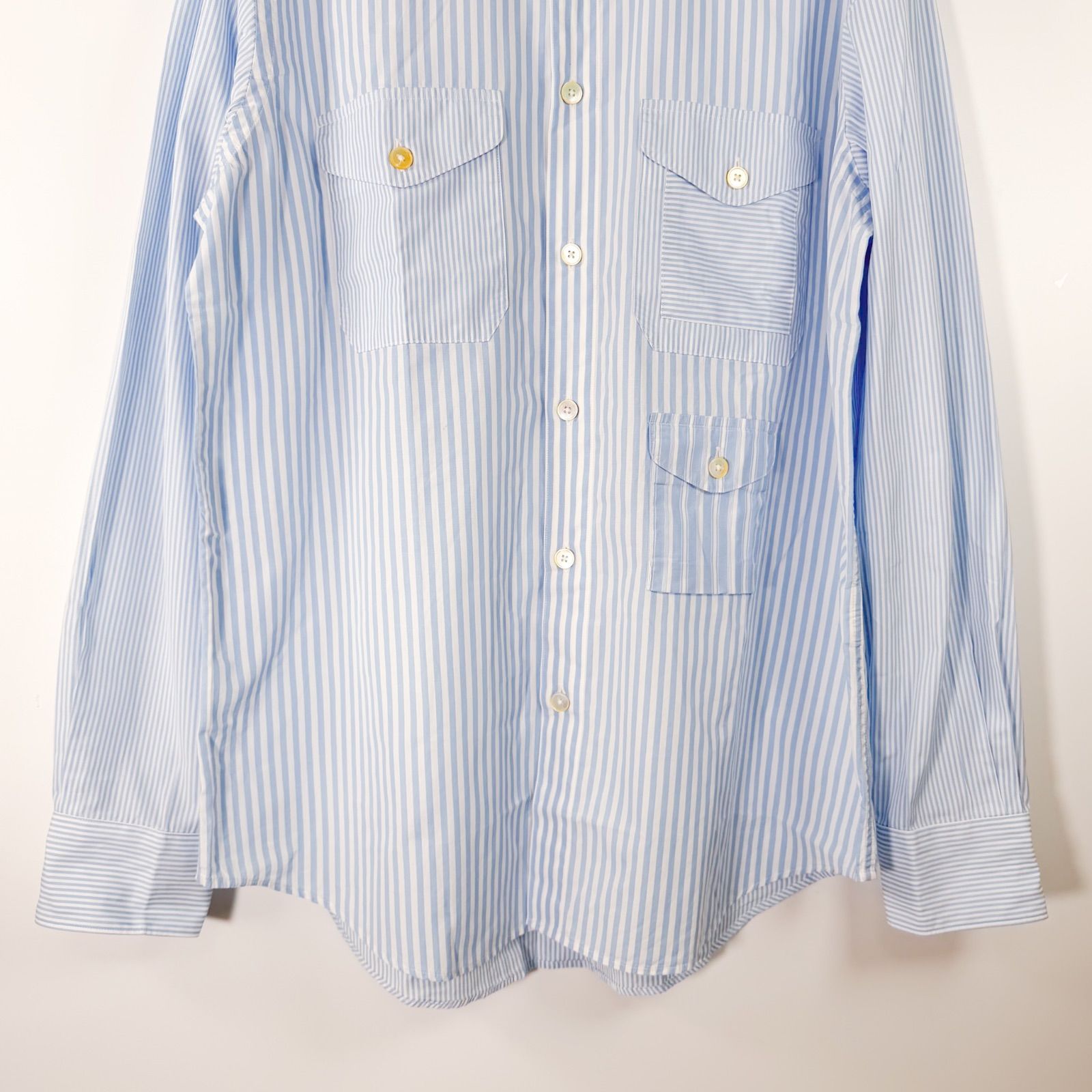 PAUL SMITH ポールスミス マルチポケット長袖シャツ ストライプ L