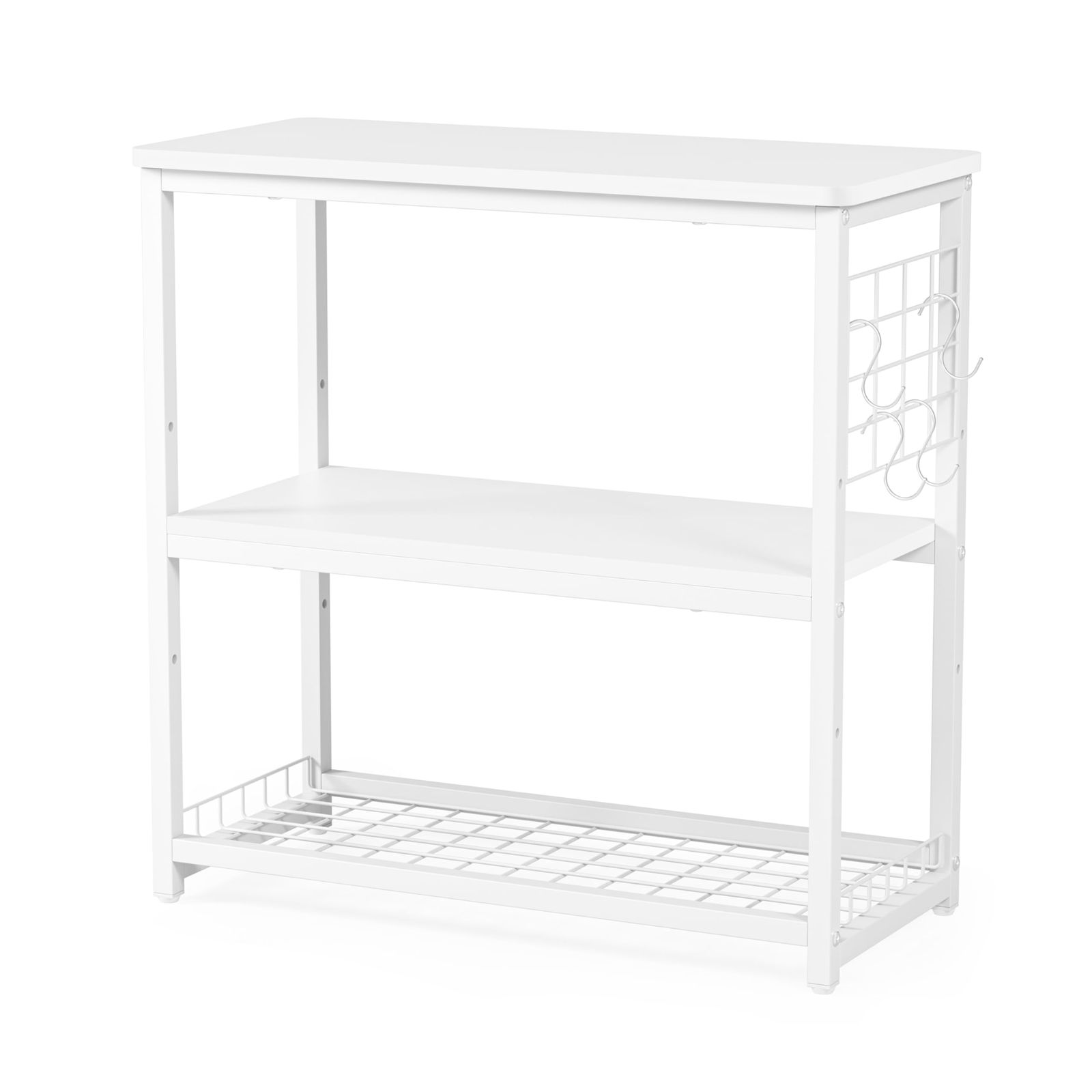 【新品】DEWEL 水槽台 60cm水槽用 プリンタ台 プリンターラック 収納 棚 シンク台 水槽スタンド 幅65 奥行き30 高さ65cm 水槽 置く 台 3段 水槽設置台 木製 総耐荷重120kg ホワイト 4a0d8113