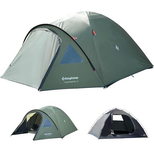 【新品】KingCamp ドームテント 拡張テント 初心者向け 2-4人用 幅310cm 前庭付き 防水 通気 ファミリー キャンプ アウトドア ドームキャンピングテント 春用 夏用 テント f9ce552b