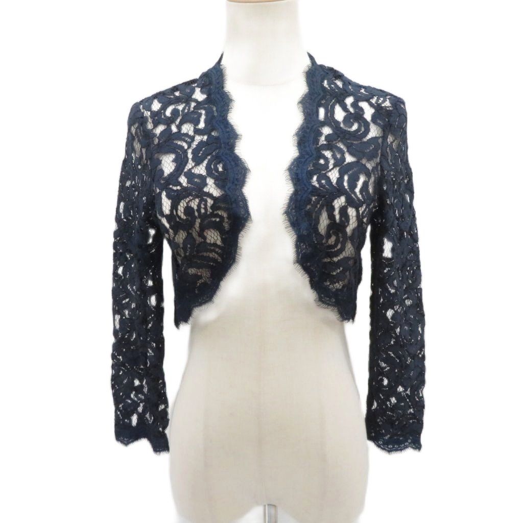 タダシショージ TADASHI SHOJI カーディガン 4 濃紺 ダークネイビー 総