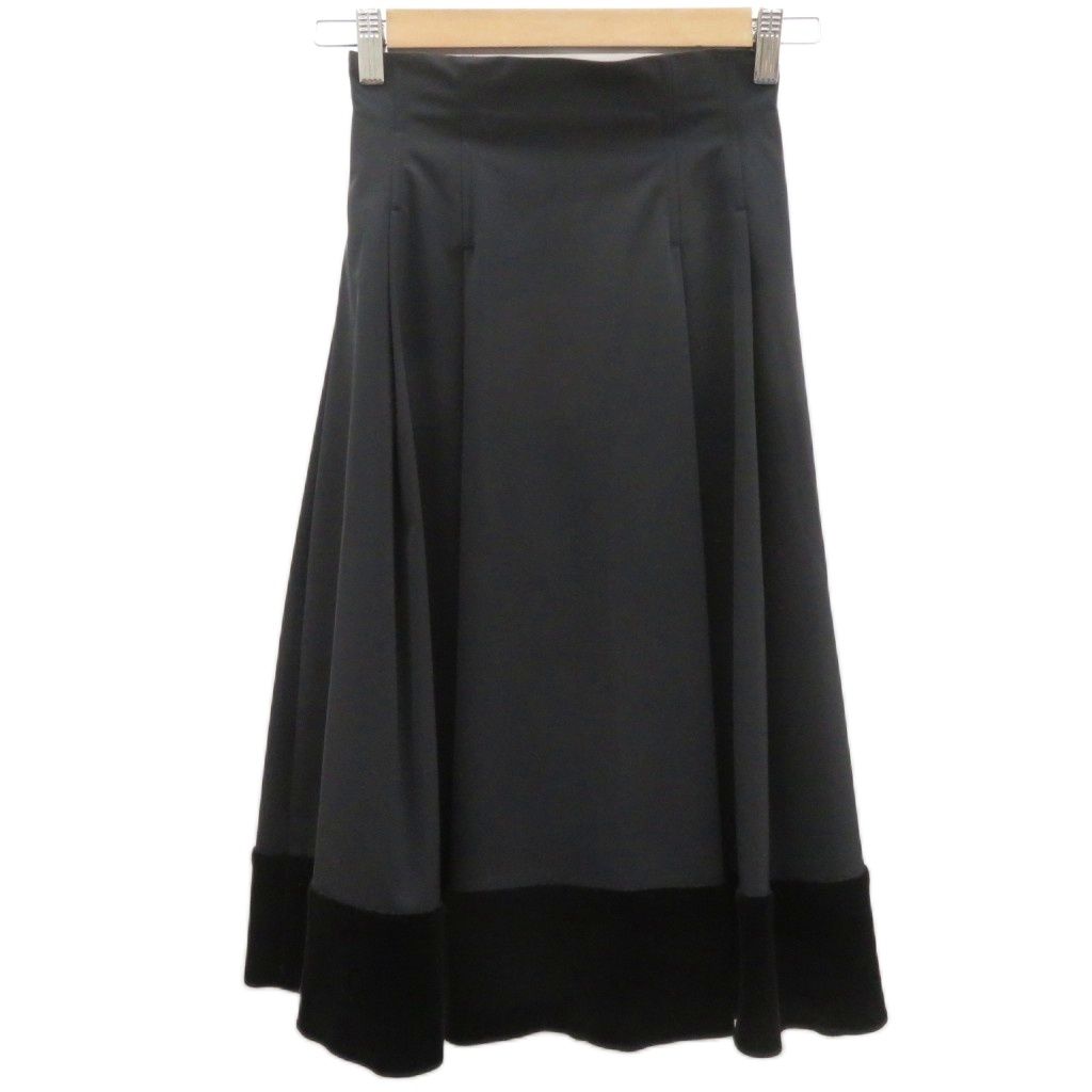 【美品】FOXEY NEW YORK フレアスカート 黒 ナイロン ポケット付 フォクシーニューヨーク FOXEY NEW YORK フレアスカート 38 黒