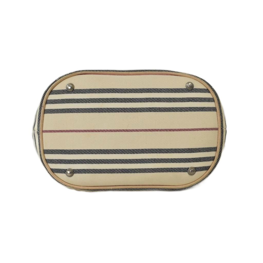 バーバリー BURBERRY トートバッグ ボーダー柄 横縞 ロゴ型押し