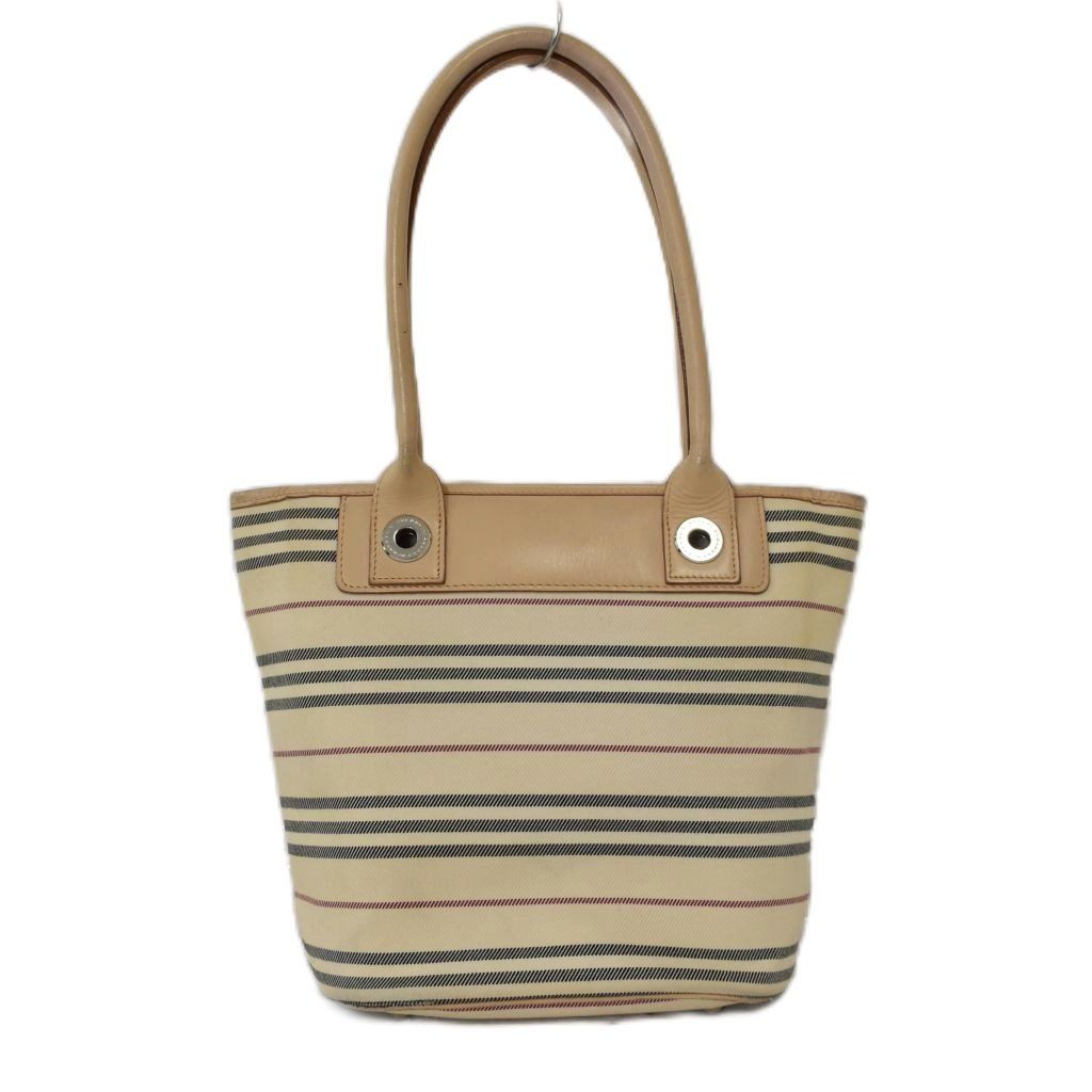 バーバリーブルーレーベル トートバッグ キャンバス レザー A4 ボーダー柄 バーバリー BURBERRY トートバッグ ボーダー柄 横縞 ロゴ型押し