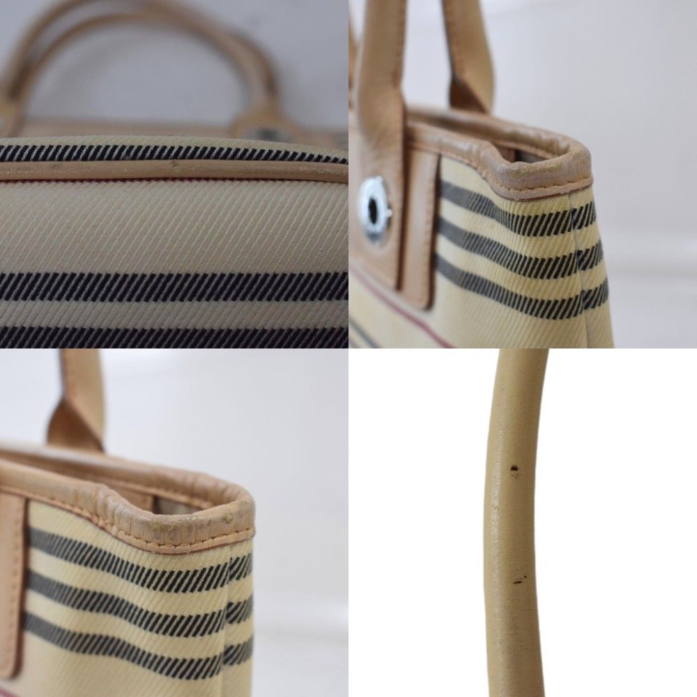 バーバリー BURBERRY トートバッグ ボーダー柄 横縞 ロゴ型押し