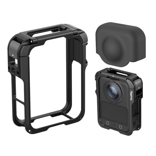 SmallRig DJI Osmo 360用 アルミ合金ケージ、レンズ保護 & 衝撃耐性、シリコンカバー付き、コールドシュー・1/4インチネジ穴搭載、接続可能 自撮り・マイク・補光ライトなど、軽量わずか48g、縦横撮影対応Osmo 360用カ a6062197