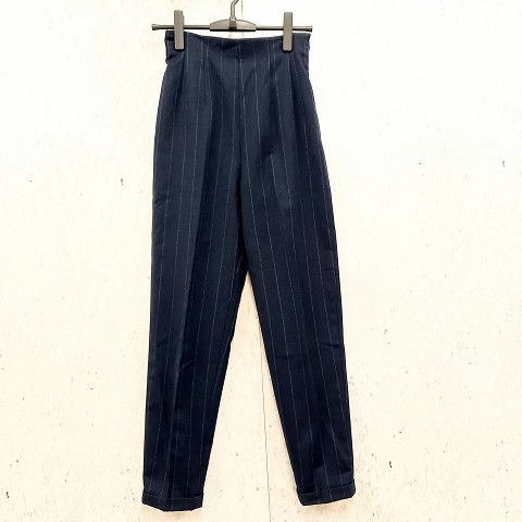 Poul Smth ポールスミス スラックス ストライプ柄 起毛 ロングパンツ ネイビー 40 〇◇