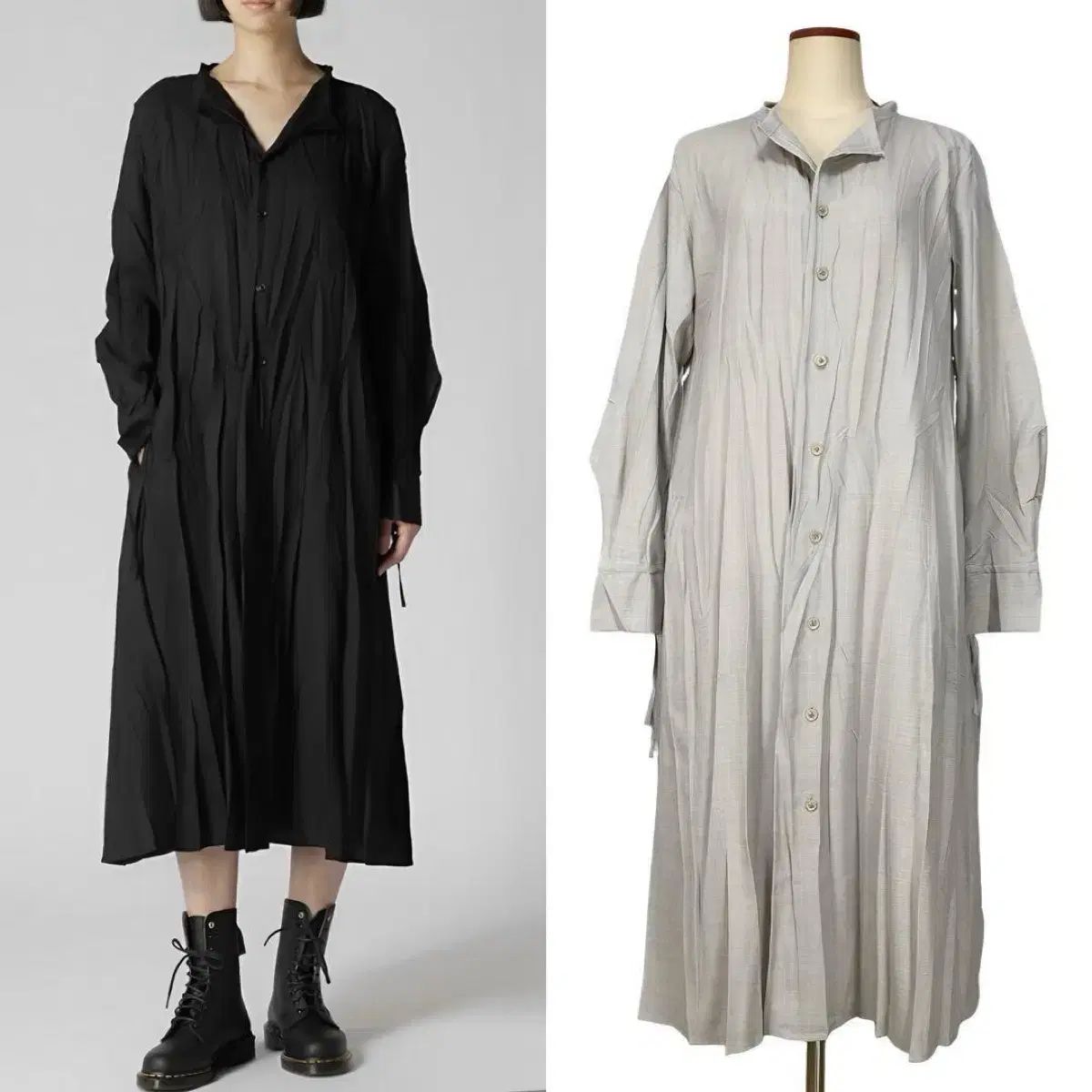 Y's ワイズ Pe/W WRINKLED SHIRT DRESS ベージュ 1