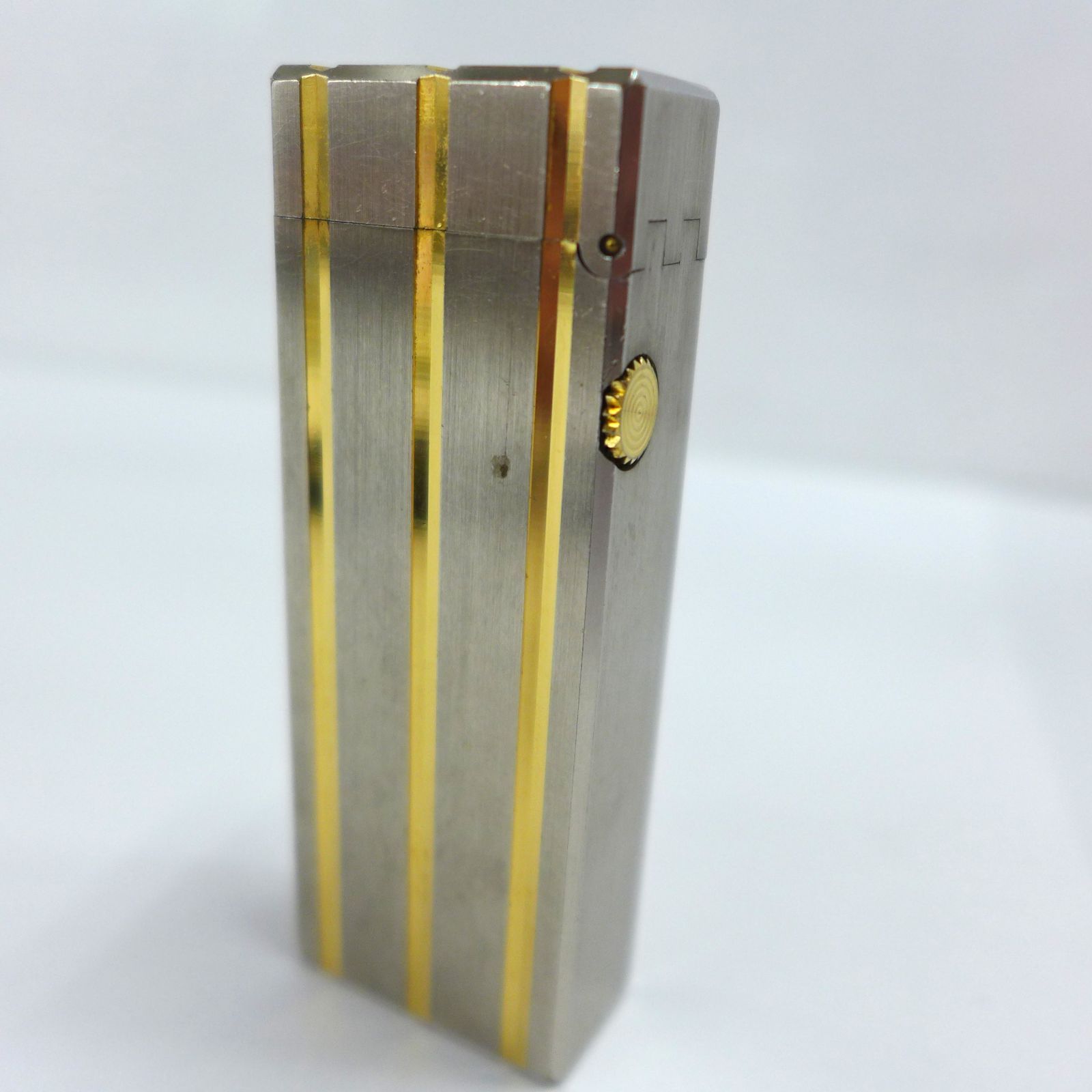 dunhill ダンヒル ガスライター シルバーゴールド ストライプ柄 公田店 