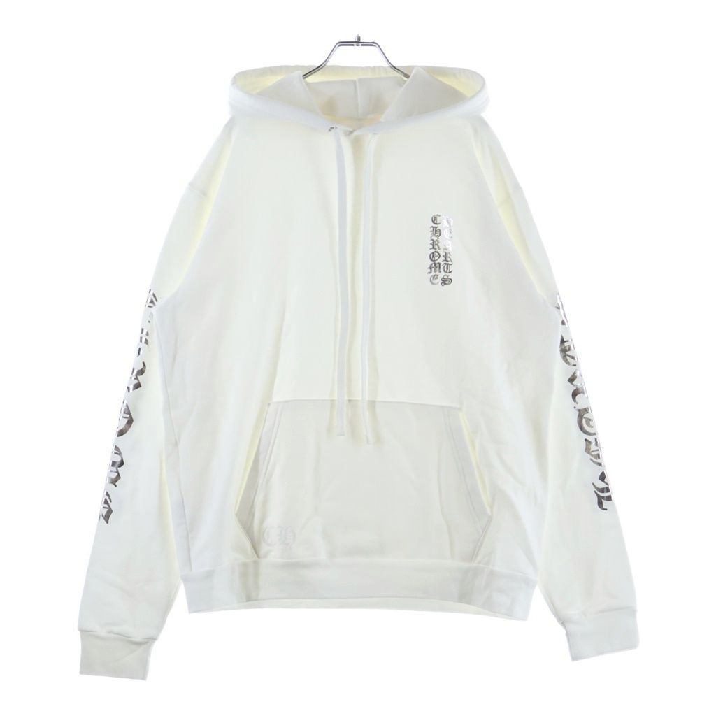 CHROME HEARTS (クロムハーツ) WHITE FOIL HOODIE アームロゴプリント