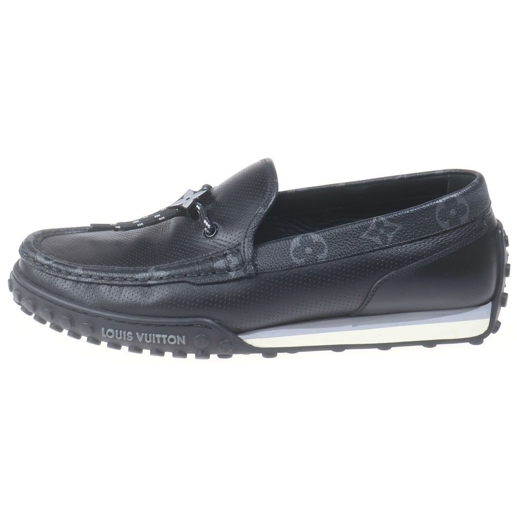 LOUIS VUITTON (ルイヴィトン) LVレーサー ローファー ドライビングシューズ モカシン ロゴ ブラック ND1224