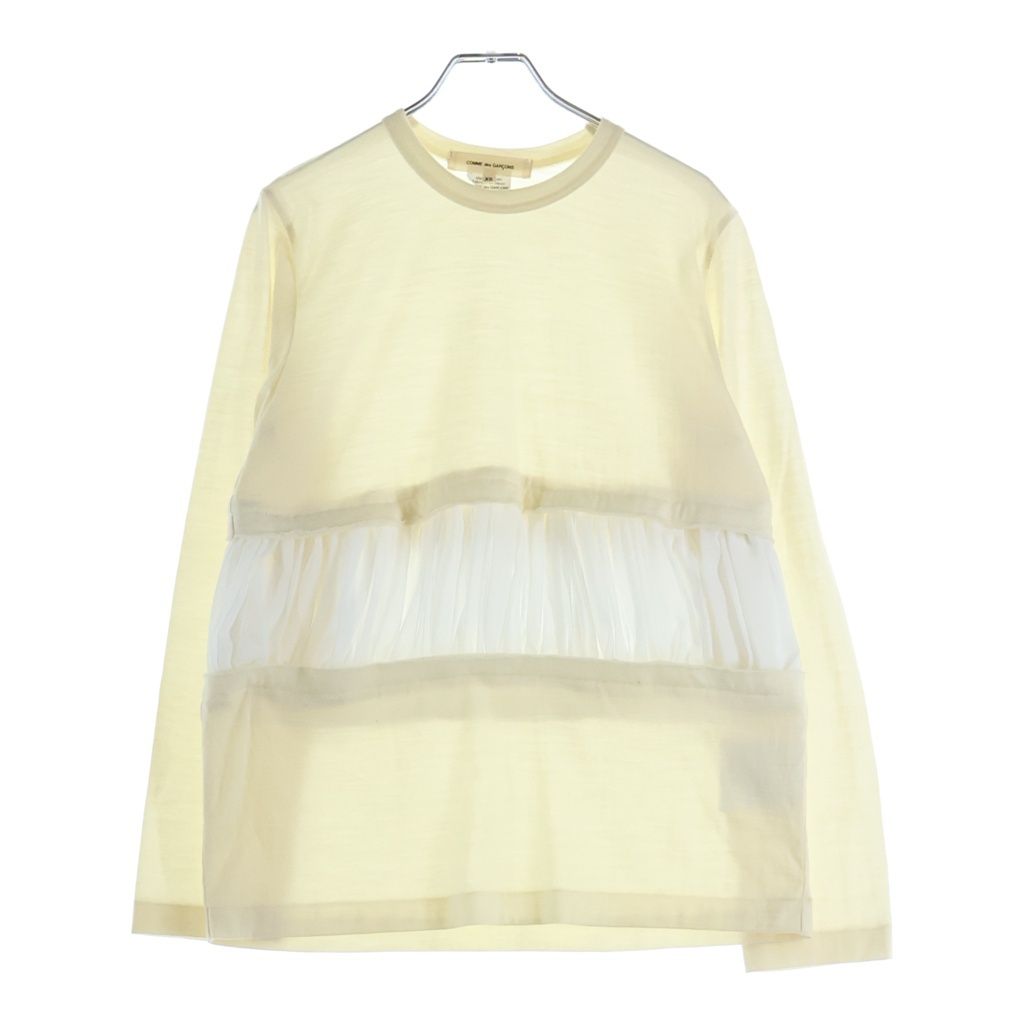 COMME des GARCONS (コムデギャルソン) 20AW チュールドッキングニット レディース 長袖クルーネック アイボリー GF-T012