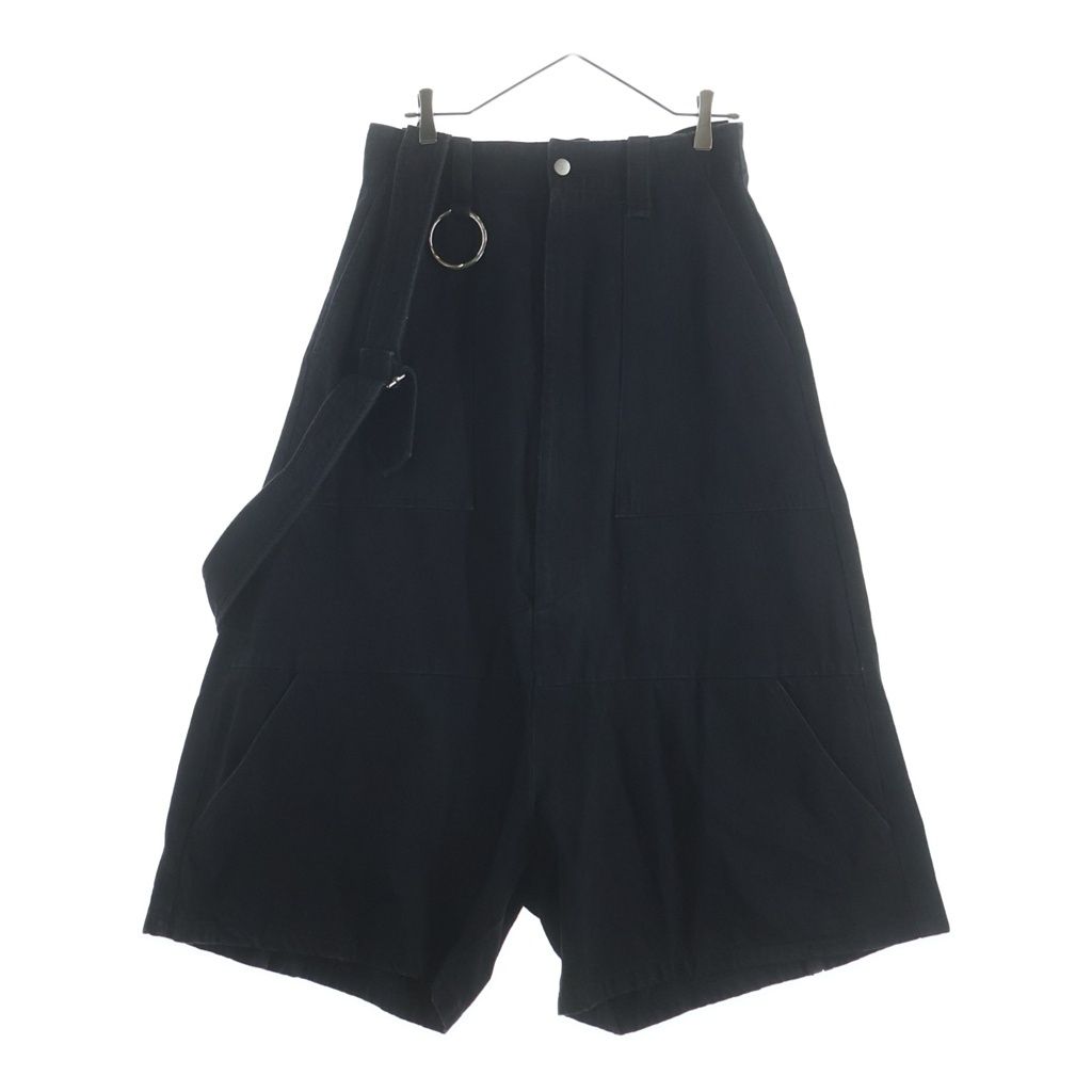 KIDILL サルエルハーフデニム ブラック KIDILL (キディル) Hakama Bondage Pants 袴 ワイドサルエルバギー
