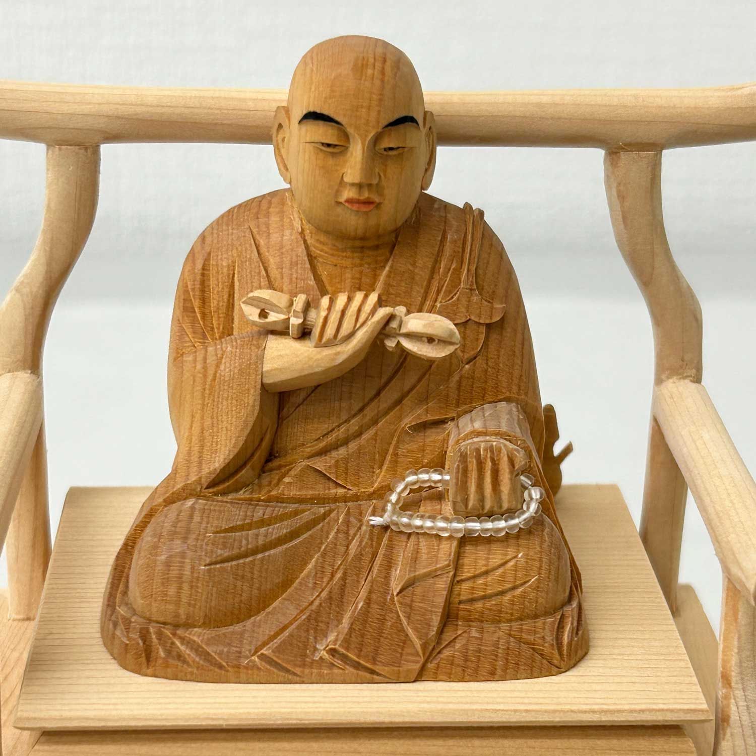 未使用品82％OFF】弘法大師 2寸 空海 木彫り 白木 木製 仏像 置物 御