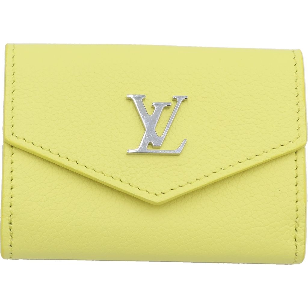 LOUIS VUITTON (ルイヴィトン) ポルトフォイユ・ロックミニ 三つ折り財布 ウォレット ロゴ イエロー
