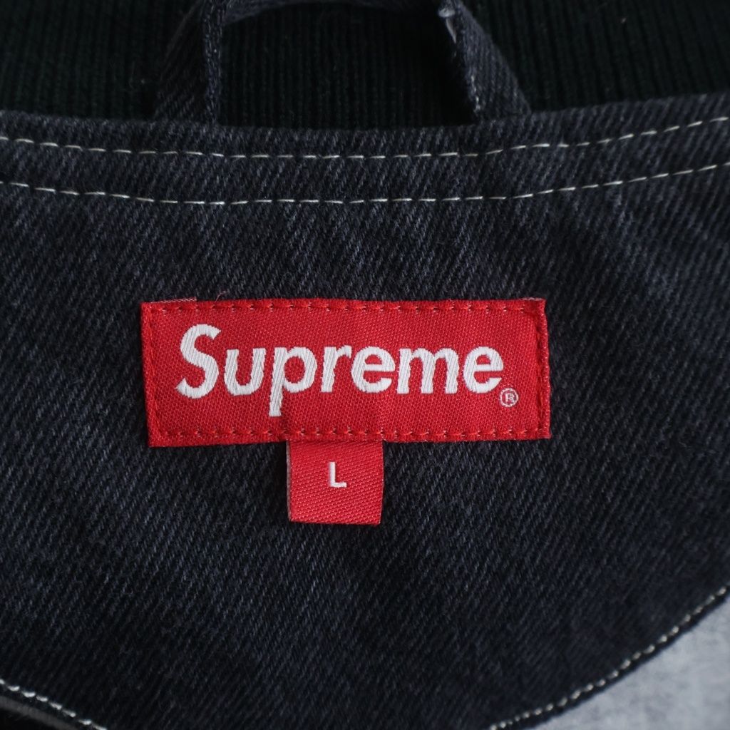 SUPREME (シュプリーム) 18SS Denim Varsity Jacket Black デニム バー