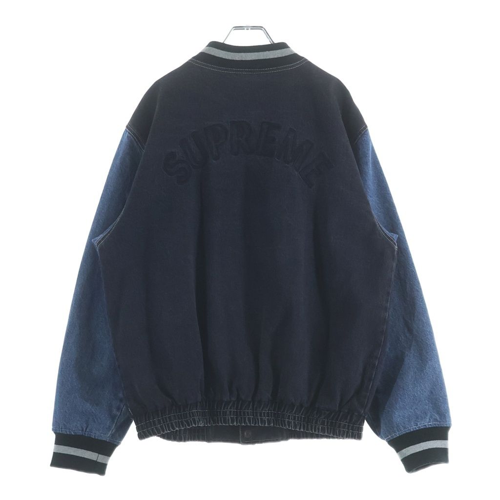 SUPREME (シュプリーム) 18SS Denim Varsity Jacket Black デニム バー