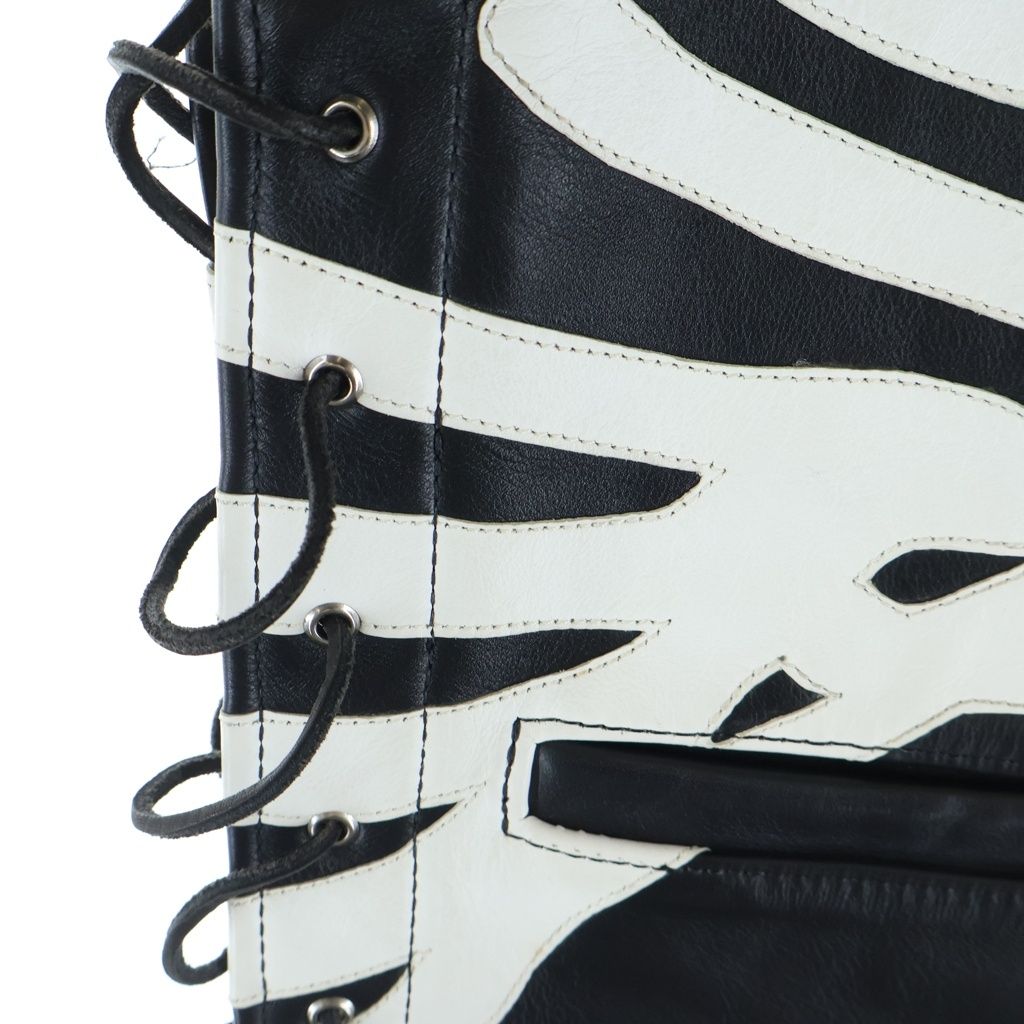 VANSON (バンソン) 90-00S VINTAGE LEATHER LENZIP BONE VEST USA製