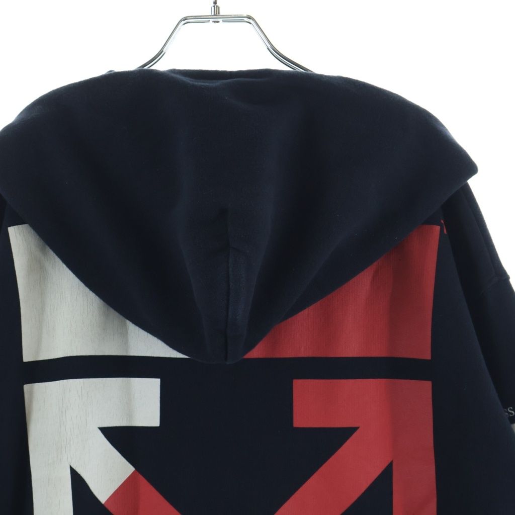 OFF-WHITE オフホワイト 19SS DIAG SPLIT LOGO SLIM HOODIE ダイアグ スプリットロゴ スリム スウェットフーディー プルオーバーパーカー ブラック OMBB034S19003006 OFF-WHITE (オフホワイト) 19SS DIAG SPLIT LOGO SLIM HOODIE ダイアグ