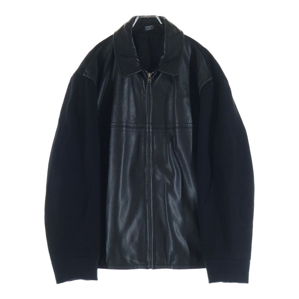 DKNY (ダナキャラン) 90s-00s レザー切替 ウール スイングトップ