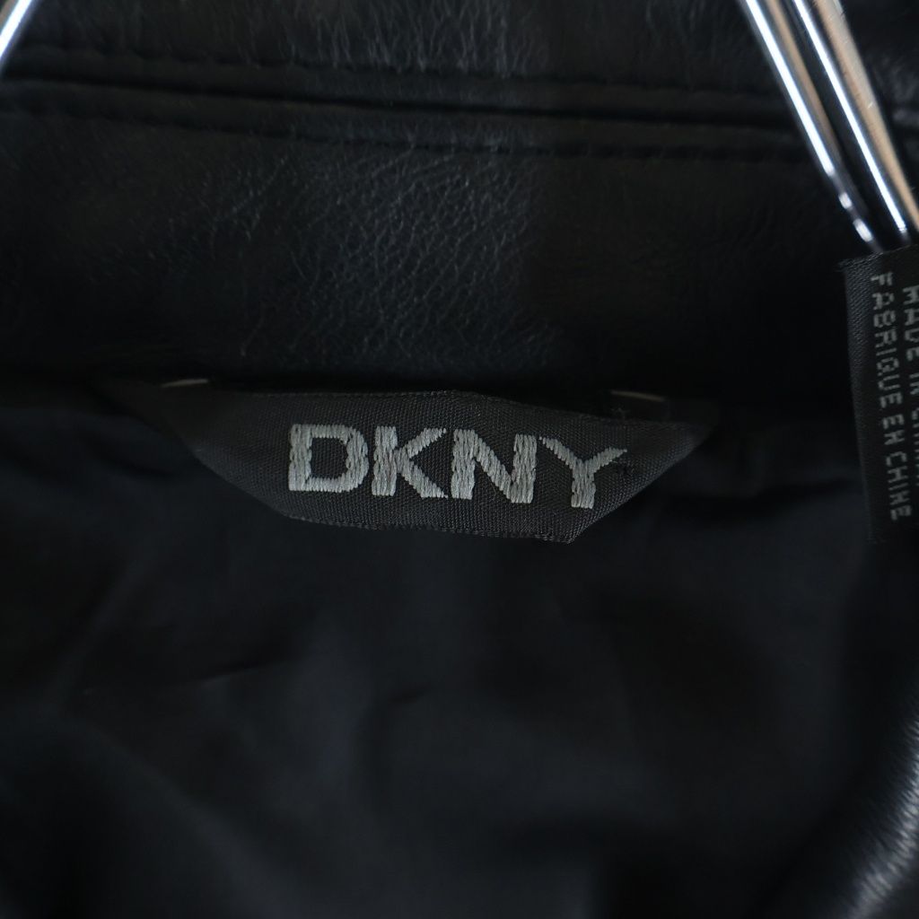 DKNY (ダナキャラン) 90s-00s レザー切替 ウール スイングトップ