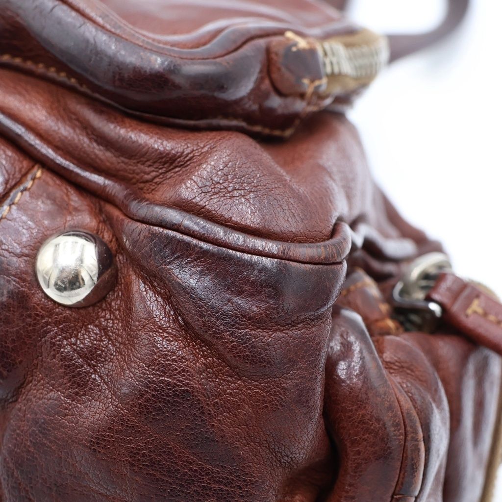 PRADA (プラダ) ウォッシュドレザーボストンバッグ ハンドバッグ