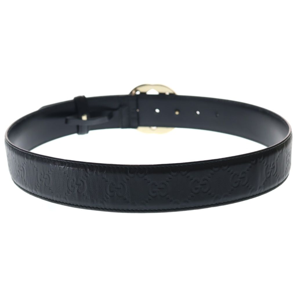 GUCCI (グッチ) インターロッキングG レザー ベルト ゴールド金具