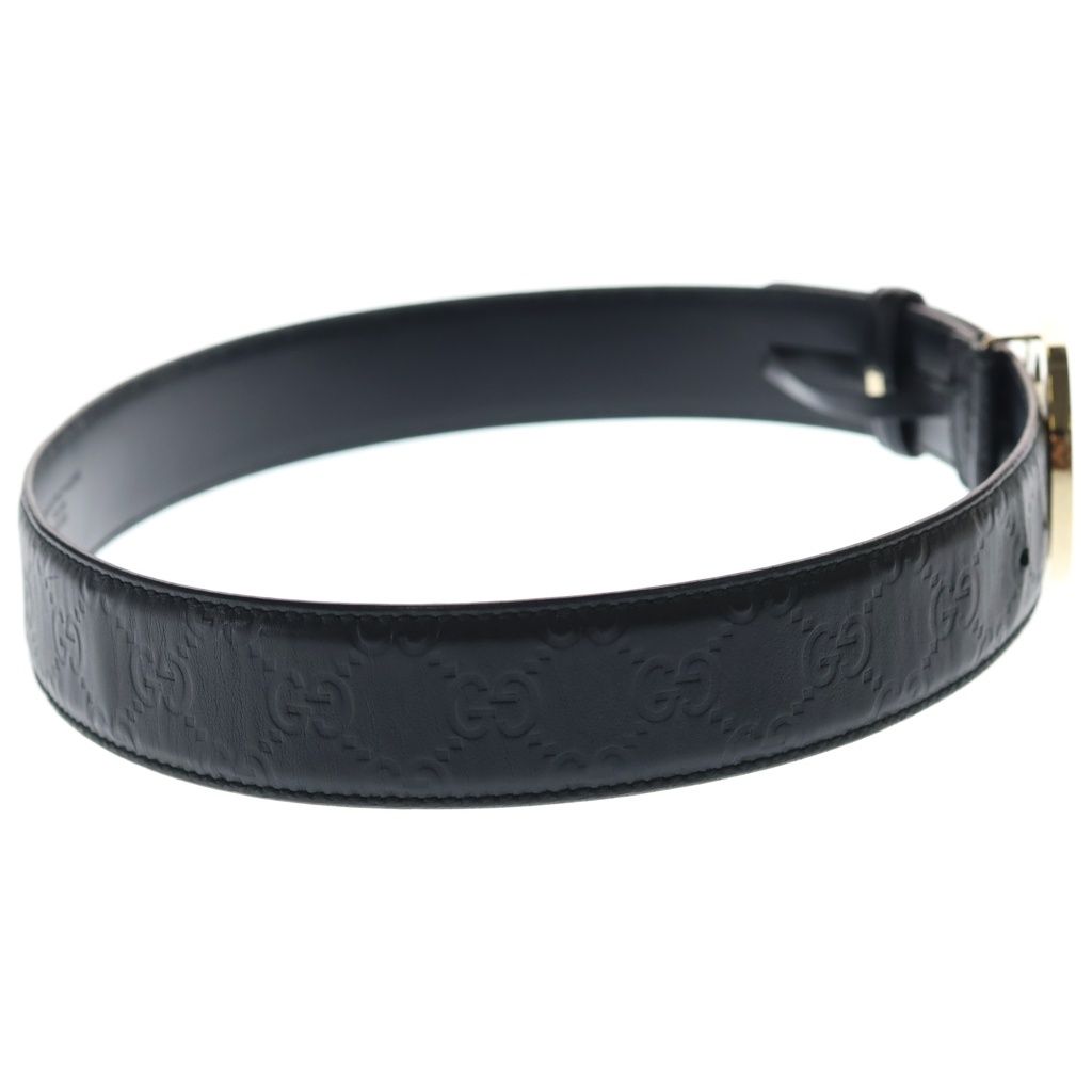 GUCCI (グッチ) インターロッキングG レザー ベルト ゴールド金具