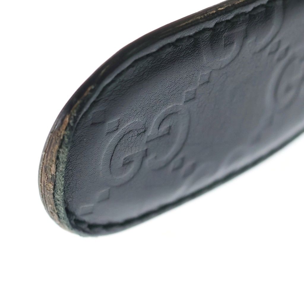 GUCCI (グッチ) インターロッキングG レザー ベルト ゴールド金具