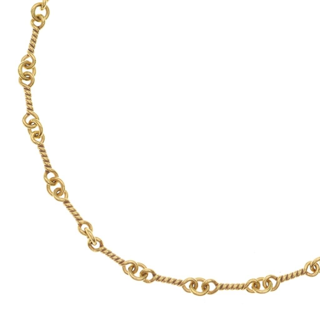 CHROME HEARTS (クロムハーツ) 22K NECKCHAIN T20 ツイストチェーンネックレス 20inch ゴールド BCA015