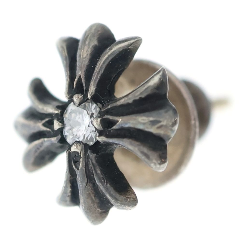 CHROME HEARTS (クロムハーツ) No2 CH PLS DIA CHプラス 1ダイヤ スタッドピアス シルバー BCA388