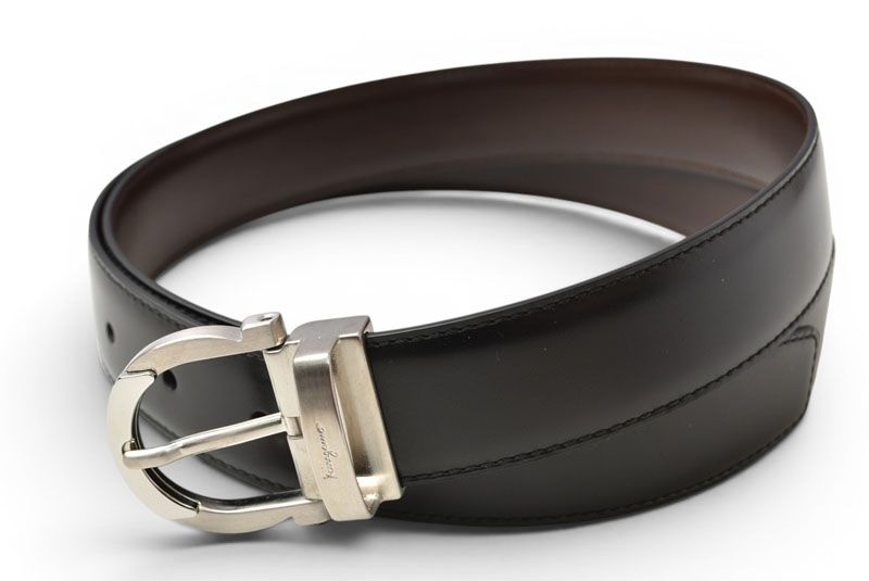 サルヴァトーレフェラガモ ベルト レザー Salvatore Ferragamo リバーシブル フリーサイズ ブラック/ブラウン【中古】