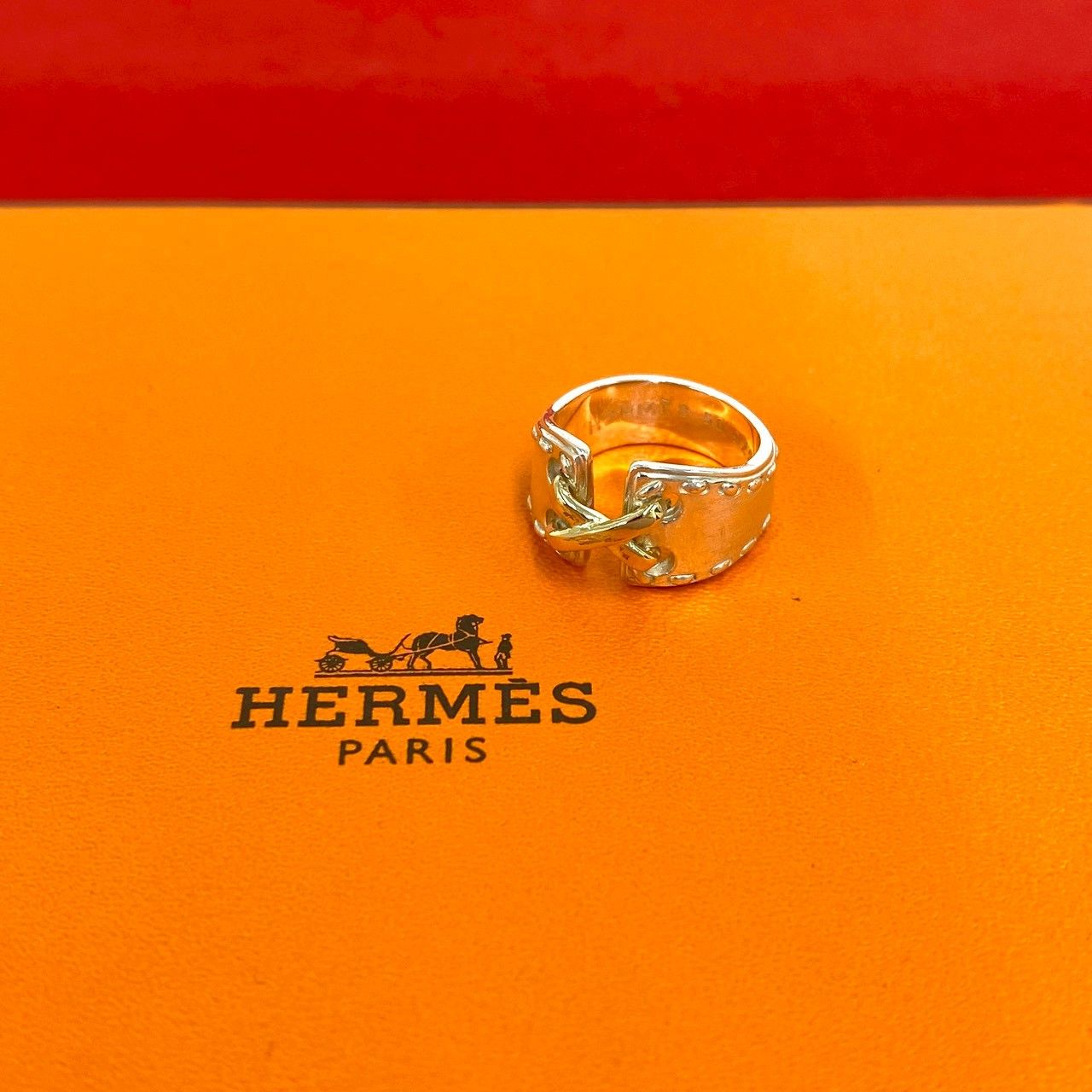 極 美品 HERMES エルメス メキシコ リング シルバー925 K18イエロー