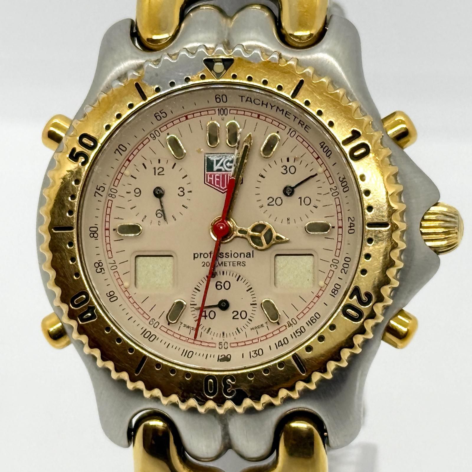 TAG HEUER タグホイヤー プロフェッショナル 200m アイボリー QZ メンズ CG1123-0 セナモデル 腕時計 訳あり