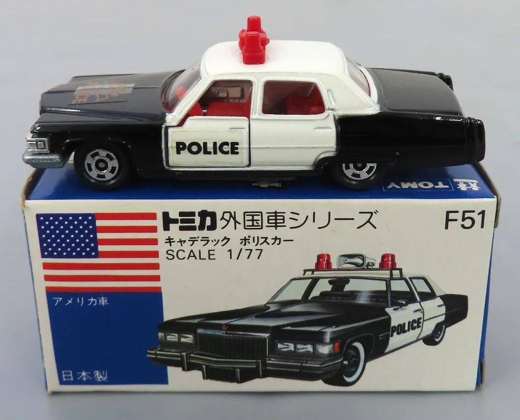 中古】トミカ 1/77 キャデラック ポリスカー STATE POLICE(ブラック