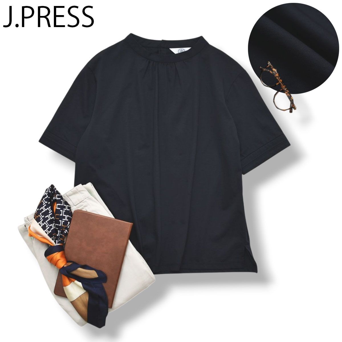 接触冷感】 ジェイプレス J.PRESS プレーティングジャージー モック 