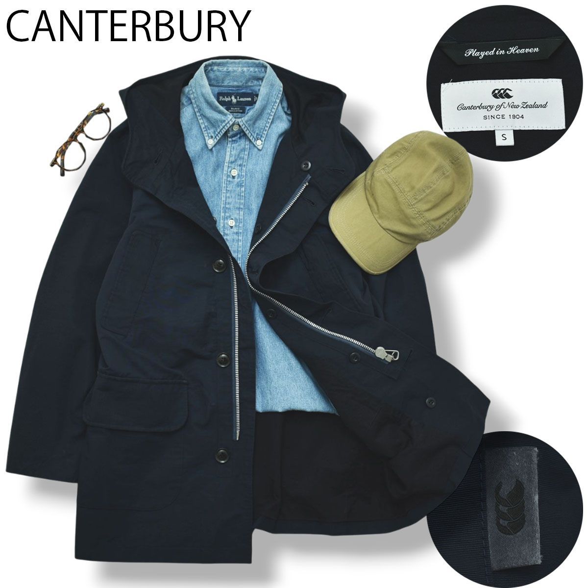 カンタベリー CANTERBURY コットンナイロン フ―ディー マウンテン 