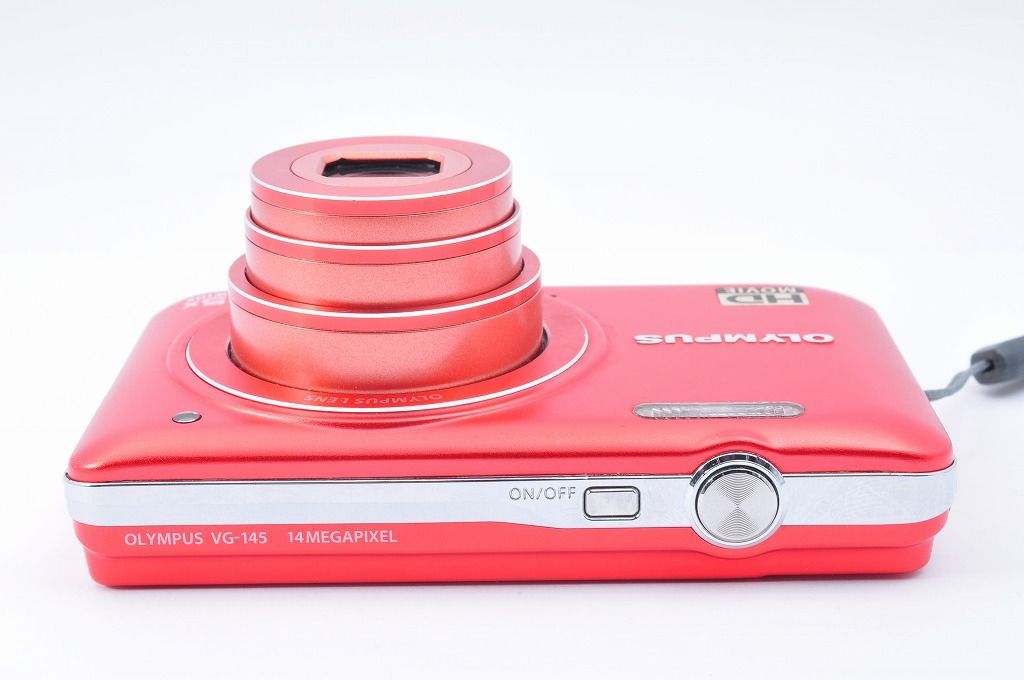 OLYMPUS VG-145 Red コンパクトデジタルカメラ 動作品 電池蓋難あり