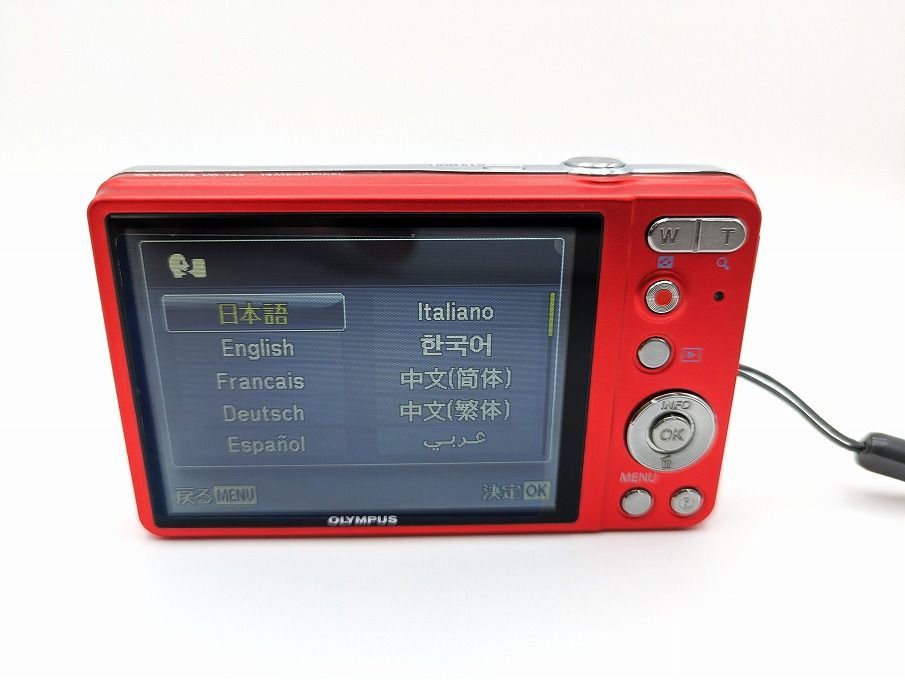 OLYMPUS VG-145 Red コンパクトデジタルカメラ 動作品 電池蓋難あり