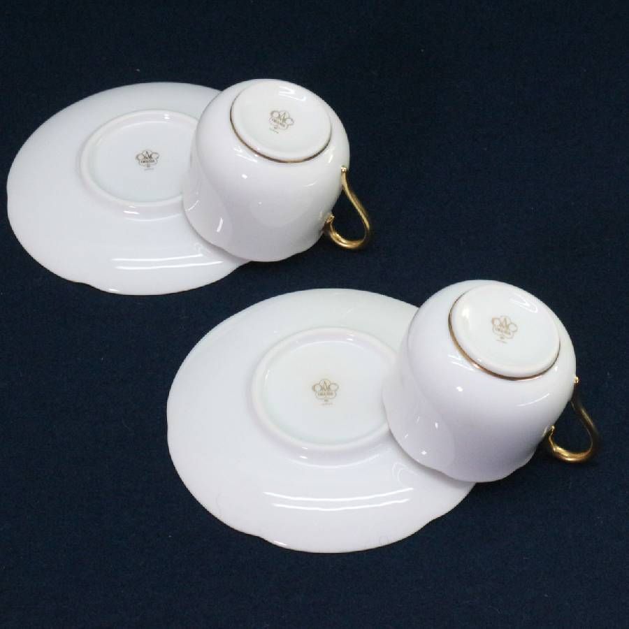 新品　大倉陶園　白磁デミタスカップ&ソーサー箱つき（ゴールドライン） 2客セット】 大倉陶園 OKURA ゴールドライン デミタスカップ&ソーサー